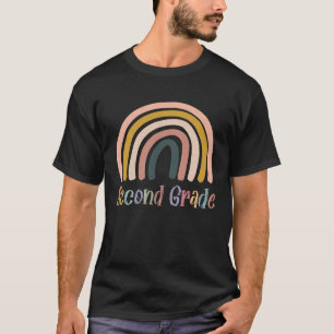 Boho Rainbow First Day of School 2021 Second Grade T-Shirt