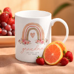 Boho Rainbow Floral Grandma Coffee Mug<br><div class="desc">Celebrate that special grandma in your life with a thoughtful and memorable gift. Give her something that she will cherish for years and remind her of the important role she plays in your life. The perfect present to spoil her with is this beautiful personalized coffee mug. The mug features a...</div>