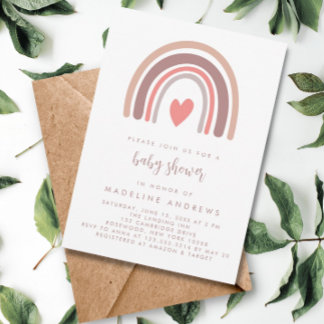 Boho Rainbow Gender Neutral Baby Shower Invitation