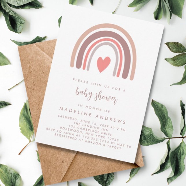 Boho Rainbow Gender Neutral Baby Shower Invitation (Creator Uploaded)