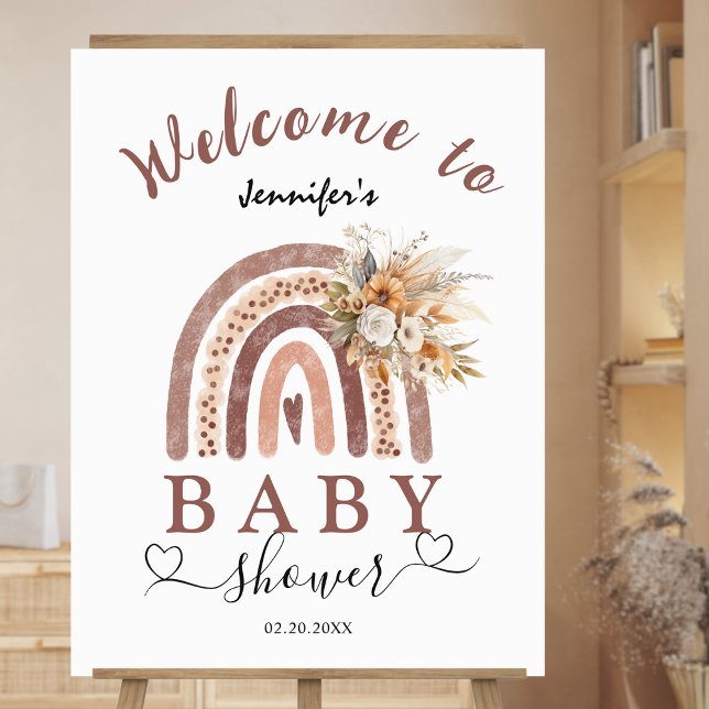 Boho Rainbow | Gender Neutral Baby Shower Welcome  Foam Board (Creator Uploaded)