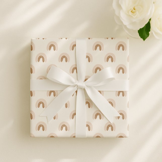 Boho rainbow, gender neutral nursery  wrapping paper (Creator Uploaded)