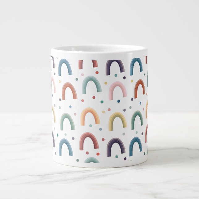 Boho Rainbow Giant Coffee Mug (Front)