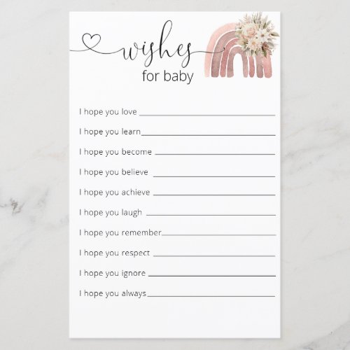 Boho Rainbow Girl Baby Shower  Wishes For Baby