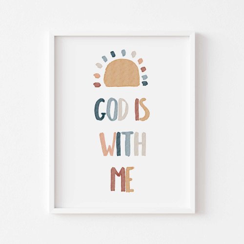 Boho rainbow God is with me poster