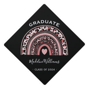 Boho Rainbow Graduation Cap Topper