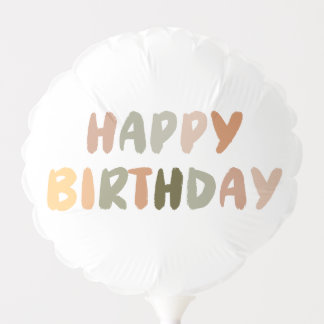 Boho Rainbow Handwritten Happy Birthday Balloon