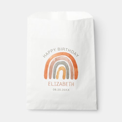 Boho Rainbow Happy Birthday  Favor Bag