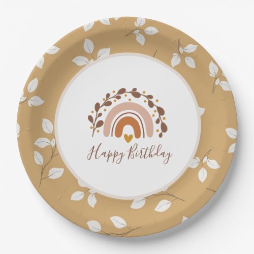 Boho Rainbow Happy Birthday Plates