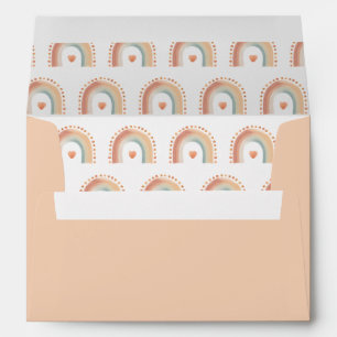 Boho Rainbow Heart Envelope – Earthy Watercolor Ba