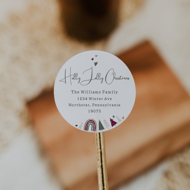 Boho Rainbow & Hearts Holly Jolly Envelope Seals (Creator Uploaded)