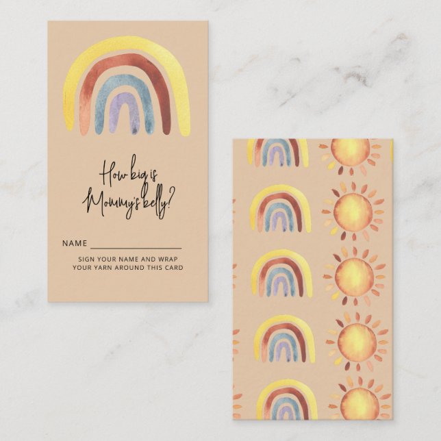 Boho rainbow how big is mommy's belly enclosure card (Front/Back)