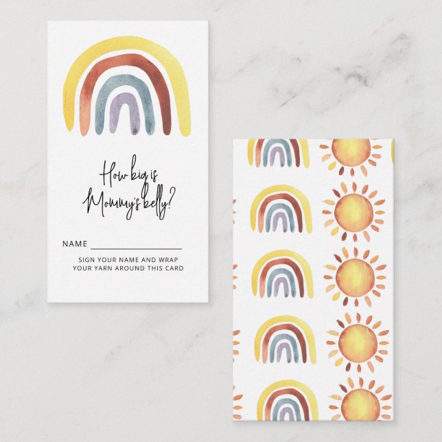Boho rainbow how big is mommy's belly enclosure card (Front/Back)