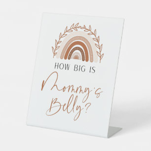 Boho Rainbow How Big is Mommy's Belly Sign