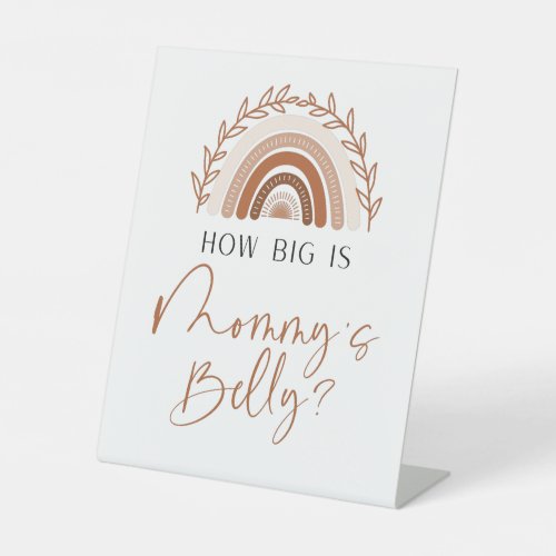 Boho Rainbow How Big is Mommys Belly Sign