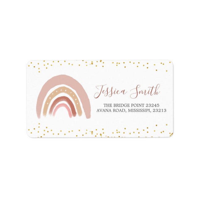 Boho Rainbow Isn't She Onederful Birthday Address Label (Front)