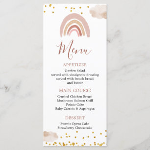 Boho Rainbow Isn't She Onederful Birthday Menu