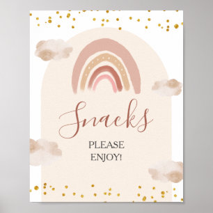 Boho Rainbow Isn't She Onederful Birthday Snacks Poster