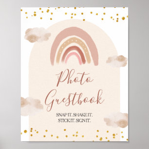 Boho Rainbow Isn't She Onederful Photo Guestbook