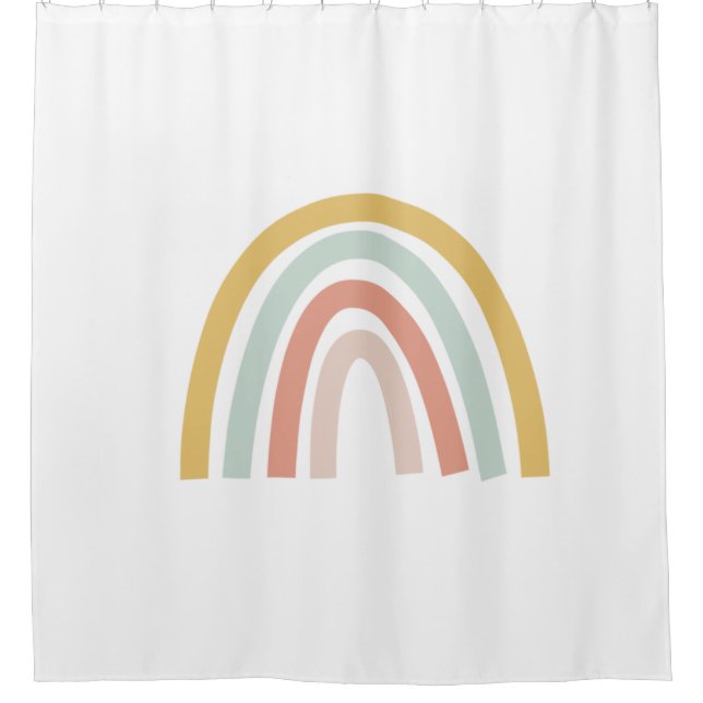 Boho Rainbow Kids Personalized Shower Curtain (Front)