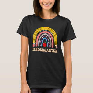 Boho Rainbow Kindergarten Student Teacher Back To  T-Shirt