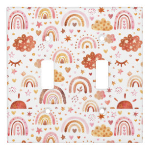 boho rainbow light switch cover