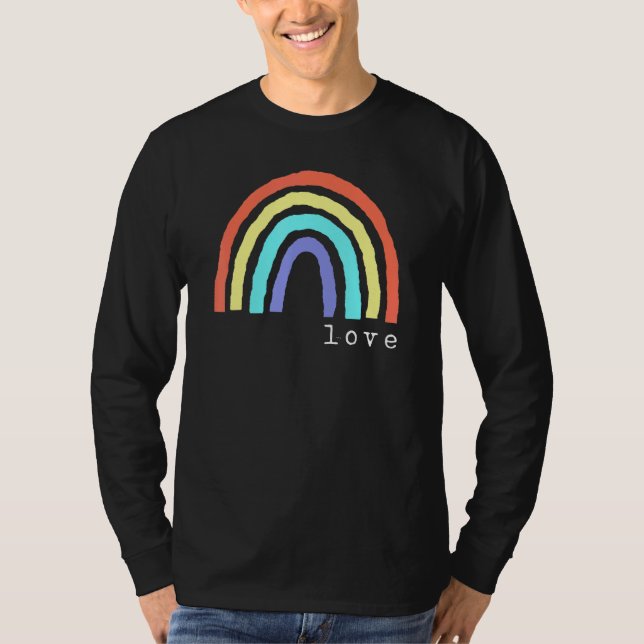 Boho Rainbow Love Letters Pride Lbgtqia 1 T-Shirt (Front)