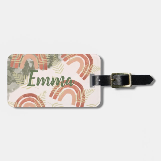 Boho Rainbow Luggage Tag (Front Horizontal)
