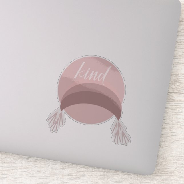 Boho Rainbow Macrame Pink Kind Sticker (Detail)