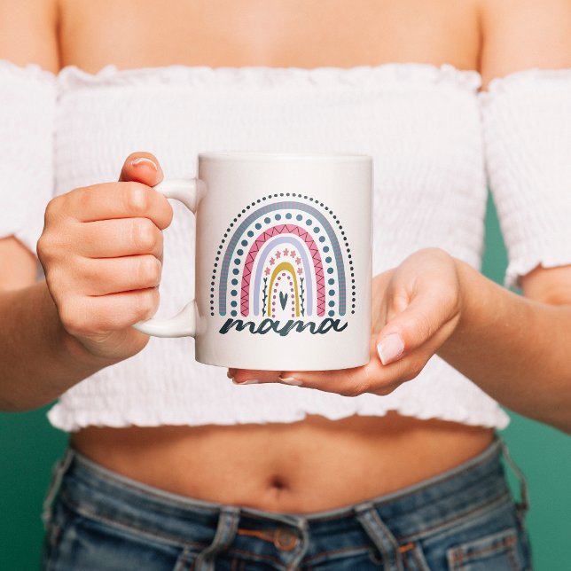 Boho Rainbow Mama Coffee Mug (Creator Uploaded)