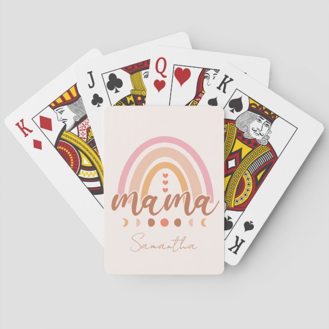 Boho Rainbow Mama Poker Cards (Back)