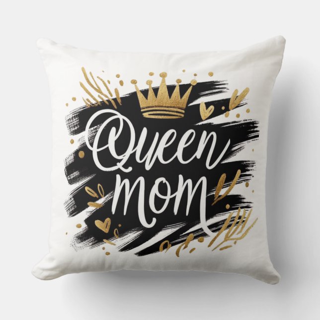 Boho Rainbow Mama - Warm Earthy Tones Design Throw Pillow (Front)