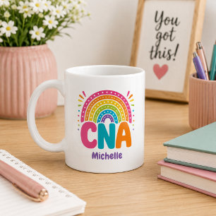 Boho Rainbow Monogram CNA  Coffee Mug