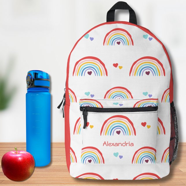 Boho Rainbow Monogram  Printed Backpack (Creator Uploaded)