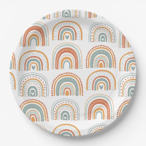 Boho Rainbow MR Onederful Birthday Party Paper Plates