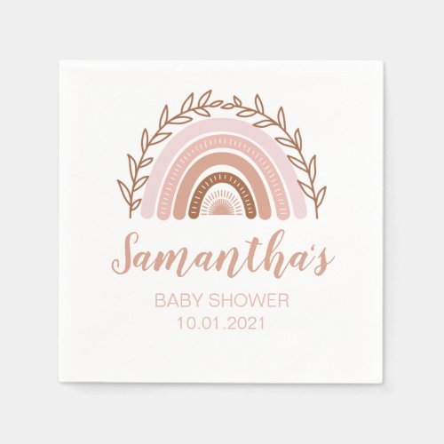 Boho Rainbow Napkins Terracotta Dusty Pink Napkins