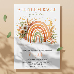 Boho Rainbow Neutral Baby Shower Invitation