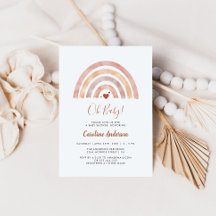 Boho Rainbow Neutral Baby Shower Invitation