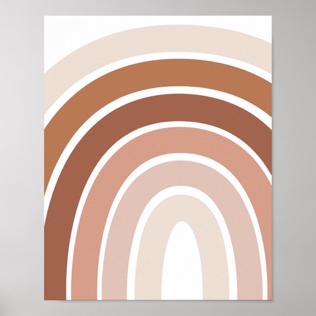 Boho Rainbow Neutral Nursery Poster (Front)