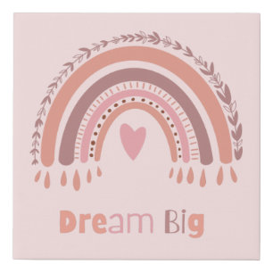 Boho Rainbow Nursery Faux Wrapped Canvas Print