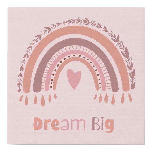 Boho Rainbow Nursery Faux Wrapped Canvas Print (Front)