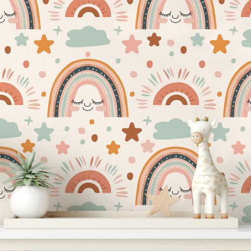 Boho Rainbow Nursery Wallpaper