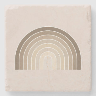 Boho Rainbow Olive Earth Tones Stone Coaster