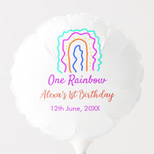 Boho Rainbow one birthday kids bright retro bold Balloon