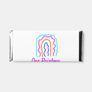 Boho Rainbow one birthday kids bright retro bold Hershey Bar Favors