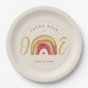 Boho Rainbow One First Birthday Paper Plates