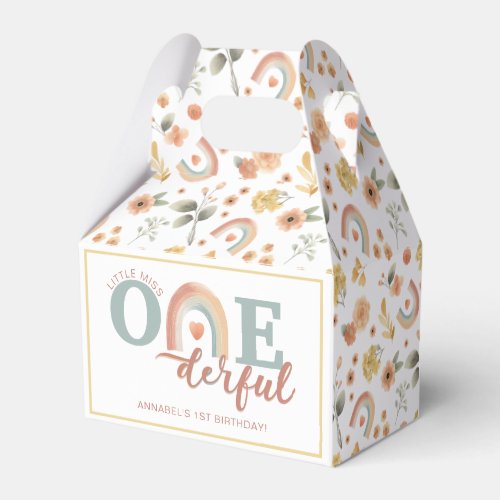 Boho Rainbow Onederful 1st Birthday  Favor Boxes