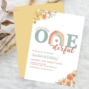 Boho Rainbow Onederful Birthday Invitation – 1st B