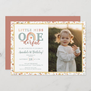Boho Rainbow Onederful Photo Invitation – Earthy 1