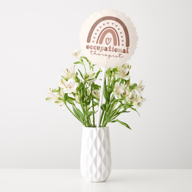 Boho Rainbow OT Occupational Therapist Balloon (Vase)